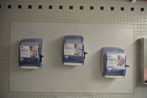 Picture of Restroom Advertising - Towel Dispenser Cling Placement